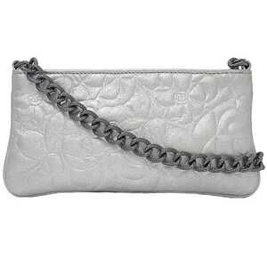 Chanel Accessory Silver Camellia Chain Crocodile Floral Flower Bag